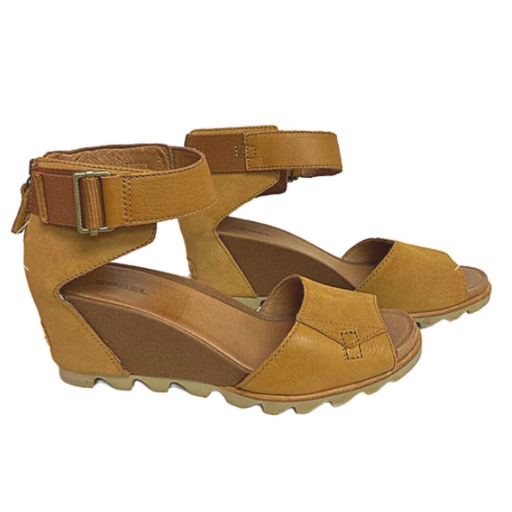 đ€SOREL JOANIE ANKLE STRAP WEDGESđ€ sandals-Womenâs Shoes-Size 10-beachy bohođ€ - Picture 3 of 5